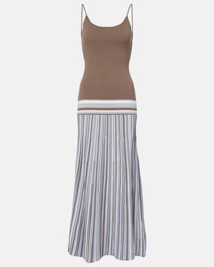 Faithfull the Brand Citara Striped Cotton-Blend Maxi Dress - Blue