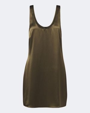 Leset Barb Satin Minidress - Green