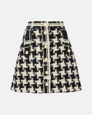 Valentino Wool-Blend Tweed Miniskirt - Black