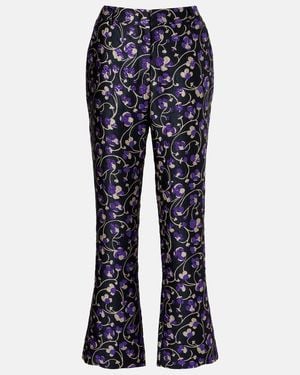 La DoubleJ 24/7 Honeysuckle Jacquard Straight Trousers - Blue