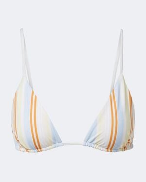 SIR. Pernille Striped Triangle Bikini Top - White