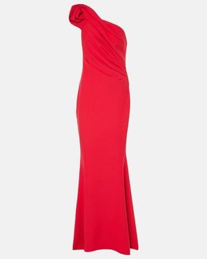 Safiyaa Tanna One-Shoulder Crepe Gown - Red