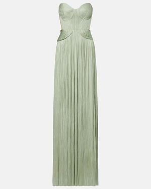 Maria Lucia Hohan Kamina Cutout Silk Tulle Bustier Gown - Green