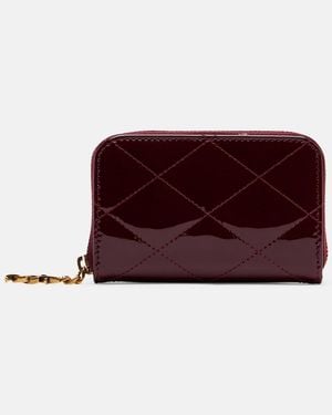 Saint Laurent Cassandre Bijou Patent Leather Wallet - Red