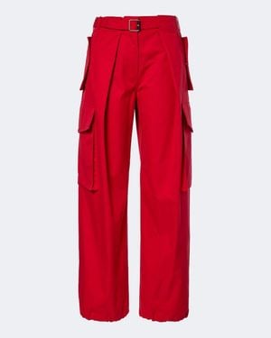 Loewe Cotton And Silk Gabardine Cargo Pants - Red