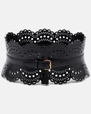 Alaïa Cinturon Vienne Wave De Piel - Negro