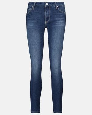 AG Jeans Legging Ankle Mid-Rise Skinny Jeans - Blue