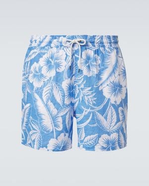 Polo Ralph Lauren Bedruckte Badehose Aus Leinen - Blau