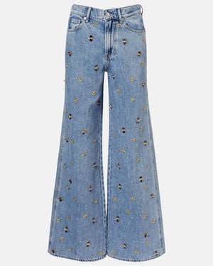 Veronica Beard Kasey Embellished Flared Jeans - Blue