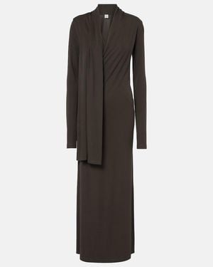 TOTEME Scarf-Detail Jersey Maxi Dress - Black