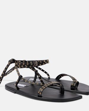 Alaïa Flat Strappy Sandal - Black