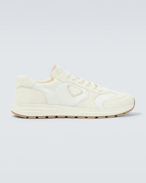 Prada Prax Re-Nylon Suede-Trimmed Trainers - White