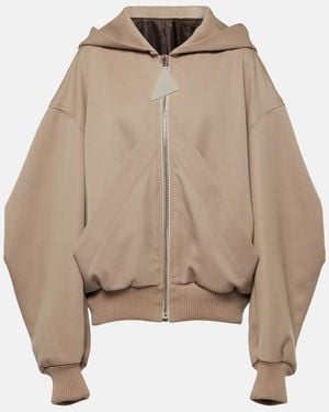 The Attico Bomber Wool Gabardine Jacket - Brown