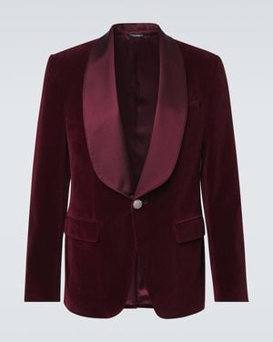 Dolce & Gabbana Smokingjacke Aus Samt - Rot
