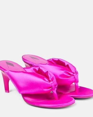 The Attico Rem Satin Thong Sandals - Pink