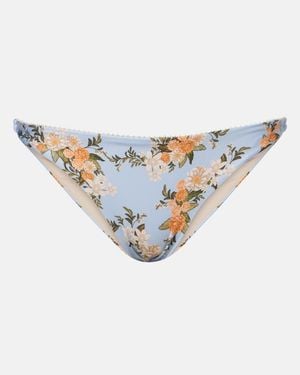 Agua Bendita Promesa Floral Bikini Bottoms - Blue