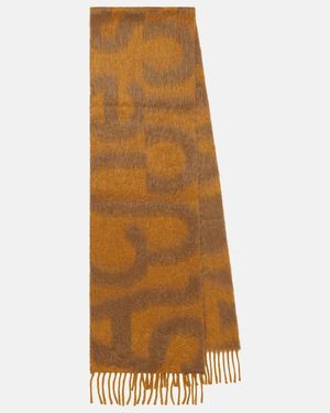 Acne Studios Logo Wool-Blend Scarf - Natural