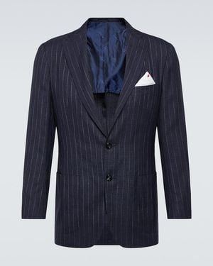 Kiton Smokingjacke Aus Kaschmir, Seide Und Leinen - Blau