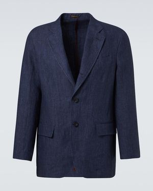 Rubinacci Linen Blazer - Blue