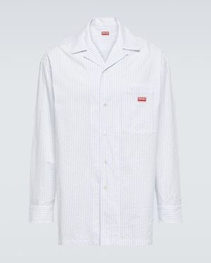 KENZO Pinstriped Cotton Poplin Shirt - White