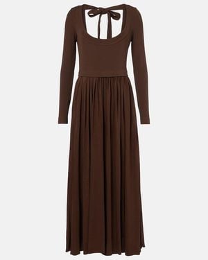 Ralph Lauren Jersey Tie-Back Maxi Dress - Brown