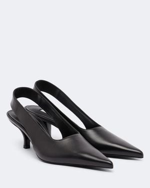 TOTEME Leather Slingback Court Shoes - Black