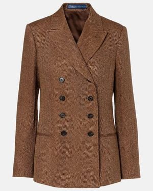 Polo Ralph Lauren Herringbone Linen, Wool, And Silk Blazer - Brown