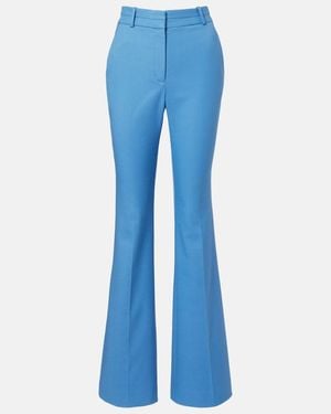 Veronica Beard Melvin Twill Flared Trousers - Blue