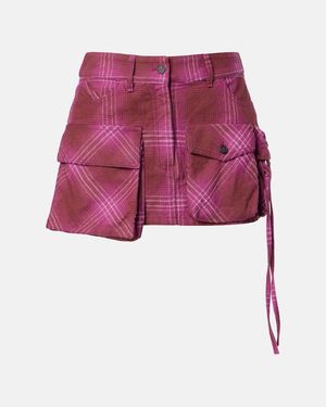 The Attico Fay Cotton And Wool-Blend Miniskirt - Pink