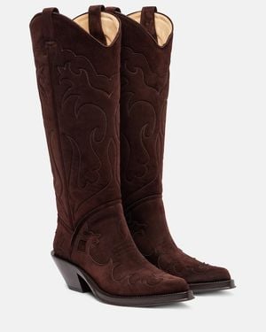 Gabriela Hearst Capitana Suede Cowboy Boots - Brown