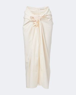 Magda Butrym Draped Cotton Maxi Skirt - White