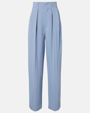 Victoria Beckham Pleated Tapered Trousers - Blue