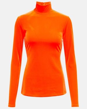 Victoria Beckham Rollkragentop Velvet - Orange