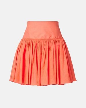 Alaïa Gathered Cotton And Linen Miniskirt