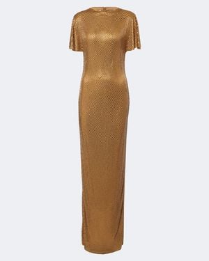 Roland Mouret Embellished Mesh Gown - Natural