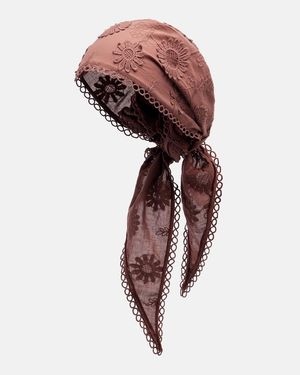 Poupette Aura Embroidered Cotton Scarf