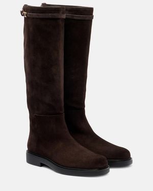 Tod's Suede Knee-High Boots - Black