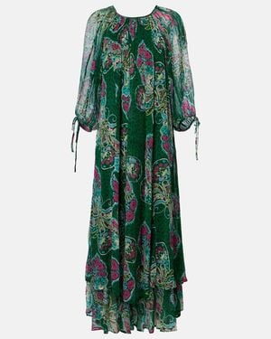 RIXO London Hayden Printed Maxi Dress - Green