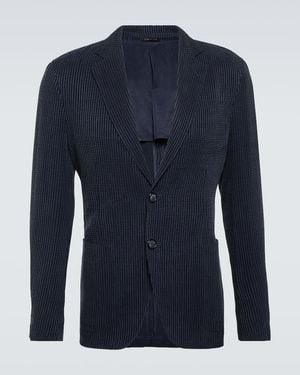 Giorgio Armani Pinstripe Blazer - Blue