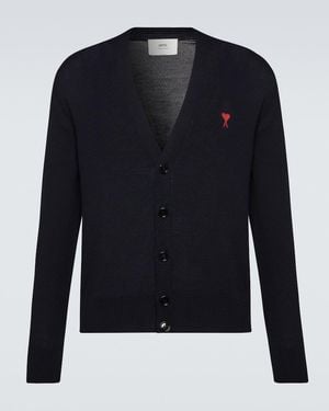 Ami Paris Cardigan Ami De Cour Aus Wolle - Blau