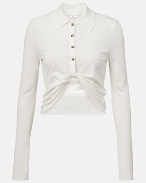Courreges Cropped-Hemd Aus Baumwolle - Weiß