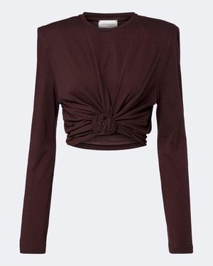 Magda Butrym Cotton-Blend Jersey Crop Top - Purple