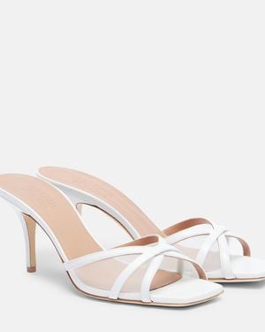 Malone Souliers Perla 70 Leather And Mesh Mules - Natural