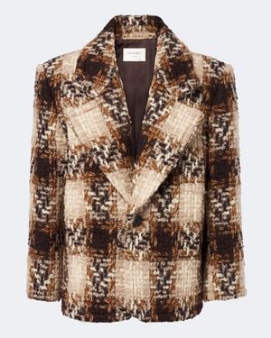 Saint Laurent Wool And Mohair-Blend Tweed Blazer - Brown