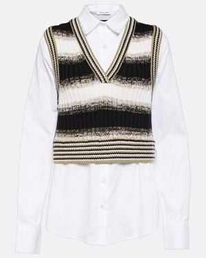 Veronica Beard Spear Cotton-Blend And Wool Shirt - White