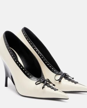 McQueen Keilpumps Koko Aus Leder - Weiß