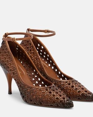 Miu Miu Pumps Woven Aus Leder - Braun