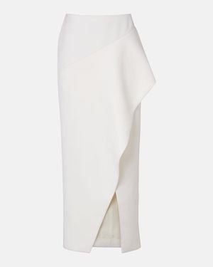 KHAITE Jaia Wool Midi Skirt - White