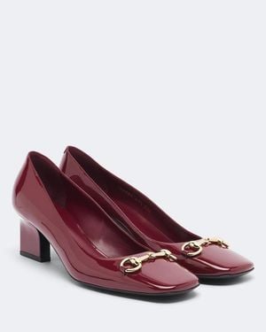 Gucci Signora Horsebit Patent Leather Court Shoes - Purple