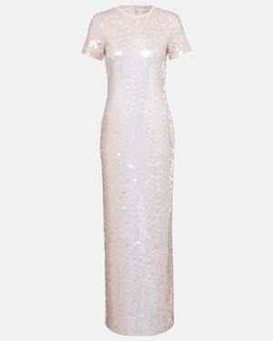 Sportmax Sequined Jersey Maxi Dress - White